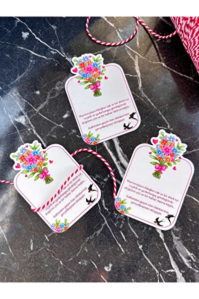 Hayal.kirtasiyesi Custom Cut Marteniçka Bracelet Card 20 Pieces 9X6 cm (Witho...