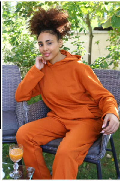 İbrahim Burak Etiler Collection Fashion Line Women Cotton Hooded with Pocket ...