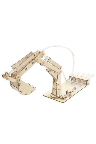 TeTea Jucarie Educationala Tetea, Kit lemn STEM, brat hidraulic rotativ