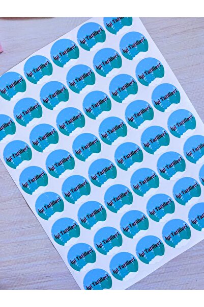 Hayal.kirtasiyesi ملصق عيد مبارك 3.5 سم 48 قطعة ملصق لاصق هدية سوميستر