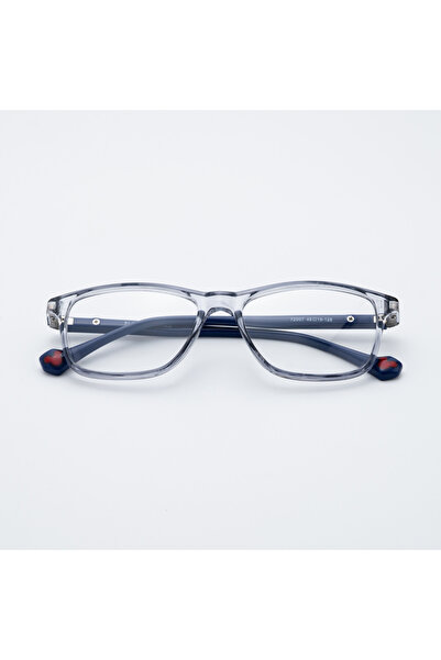 D&N Children's eyeglasses with a transparent gray frame and a red accent