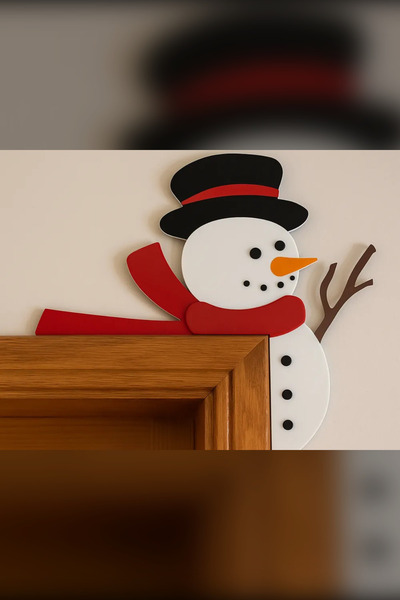 Genç 3D Ornament pentru tocul ușii Omul de zăpadă |   Decorațiune de ușă cu o...