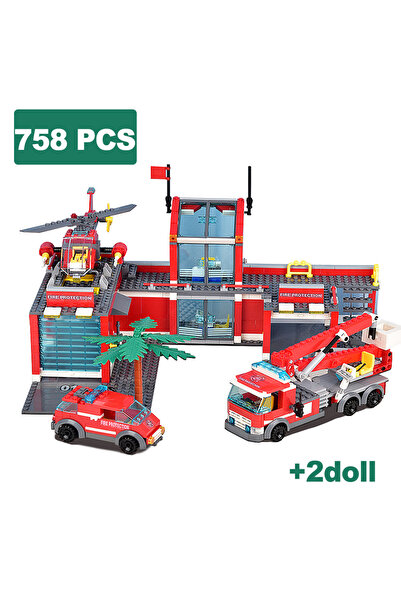 choice2 مجموعة بناء نموذج محطة إطفاء من سلسلة M City بدون صندوق، تتضمن شاحنة ...