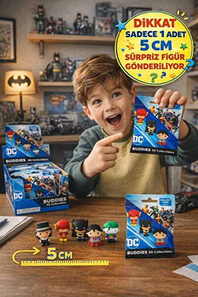 TOYFEST DC Buddies 3D Sürpriz Figür 5 Cm Yumuşak Dokulu Koleksiyon Oyuncağı -...
