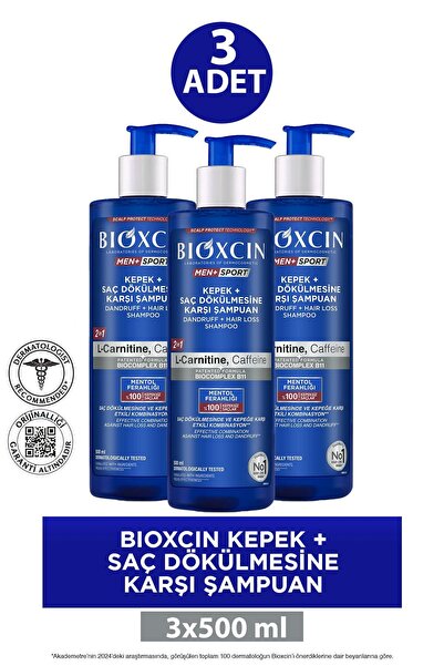 Bioxcin Kepek ve Saç Dökülmesi İçin Şampuan 500 ml 3 Adet