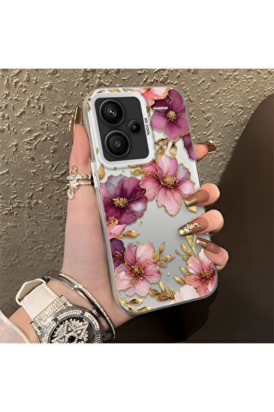 CASEVIBE Redmi Note 13 Pro Plus+ 5G Uyumlu, Hafif Lüks Çiçek Desenli, Darbe K...