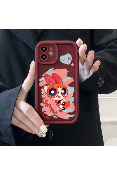 SLIMFELT Samsung Galaxy A52 5g Compatible Claret Red Color Character Patterned Silicone Shock Absorbing Phone Case