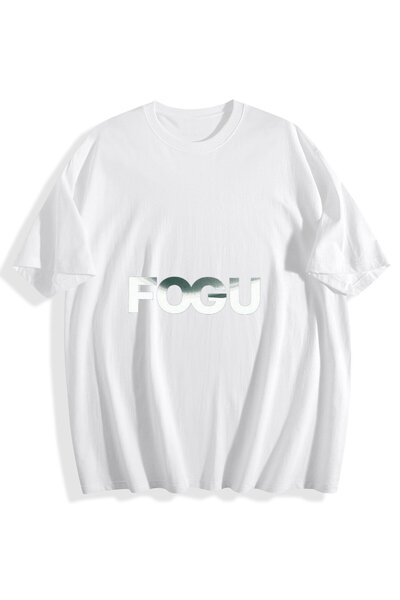 MIXSNOW Men Printed Cotton T-Shirt - The word FOGU in silver