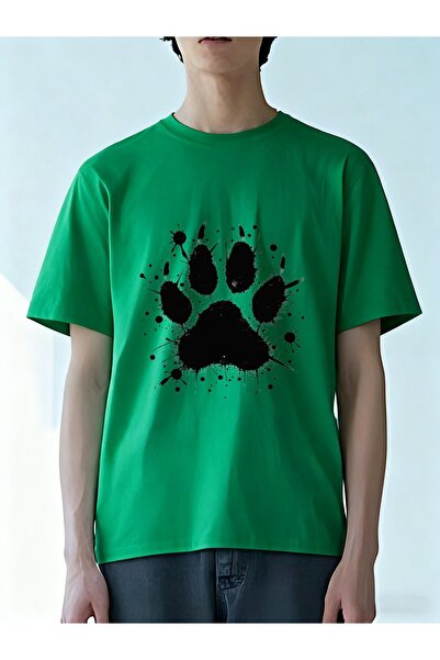 MIXSNOW Men Printed Cotton T-Shirt - A paw print made of sparkles