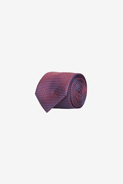 ALTINYILDIZ CLASSICS Men's Burgundy-White Patterned Silk Tie