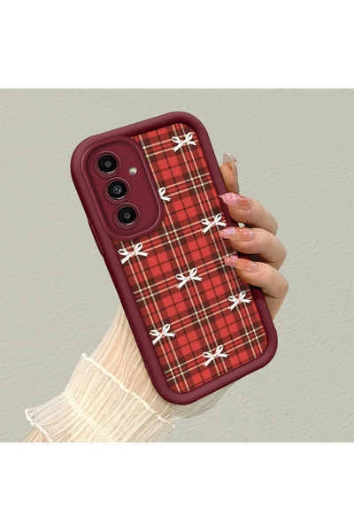 SLIMFELT Samsung Galaxy A04S Compatible Trendy Quality Burgundy Color Ribbon ...