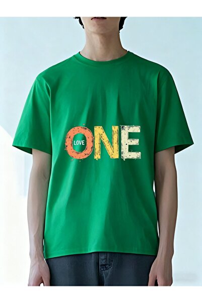 MIXSNOW Men Printed Cotton T-Shirt - Words form ONE with LOVE