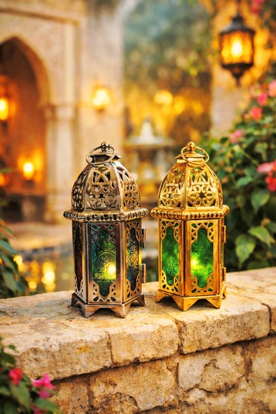 Saudi Arabia 2 Pcs Moroccan Style Decorative Tea Light Holders Ramadan Lanterns