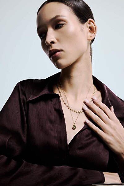 DeFacto Women's Gold 2-Piece Steel Necklace G2865Axns