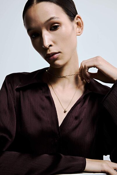 DeFacto Women's Silver 2-Piece Steel Necklace G2854Axns