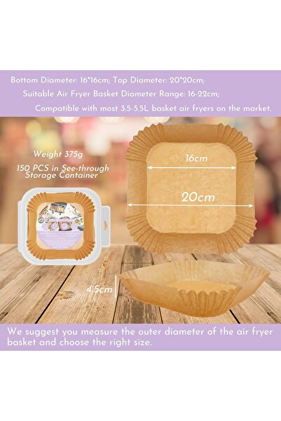 genernic بطانات مقلاة هوائية من إنكيس، 150 قطعة، غير لاصقة وخالية من مادة BPA...