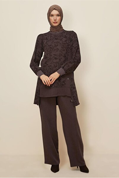 Alvina Pants Suit with Standing Collar 46127