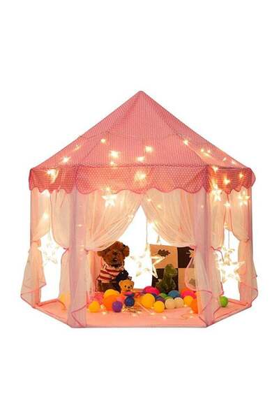 Arabest Princess Castle Play House Game Tent With Star Lights 140x140x135cm