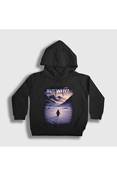 Presmono Unisex Kids Black but Why Nihilist Penguin Hooded Sweatshirt 595099Tt