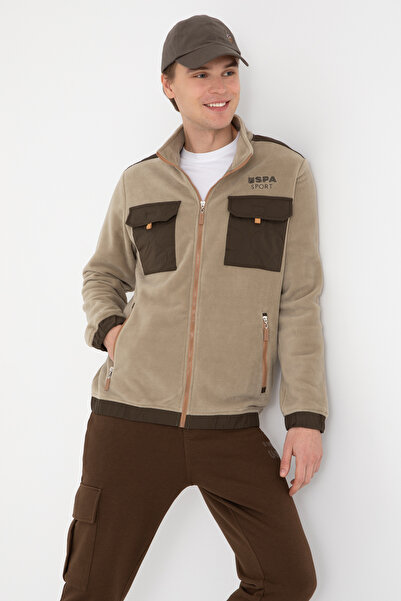 U.S. Polo Assn. Men's Light Khaki Knitted Cardigan 50309979-Vr183