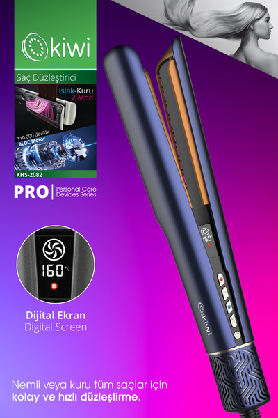 Kiwi KHS-2082 BLDC Motorlu Saç Düzleştirici | 5 Kademeli & Islak - Kuru Kulla...