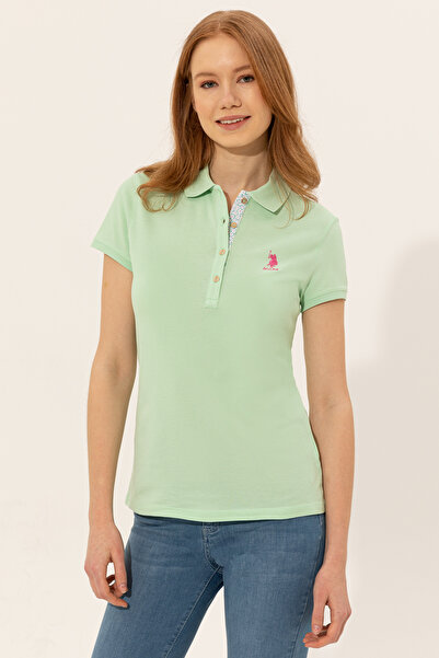 U.S. Polo Assn. Women's Mint Basic Polo Neck T-Shirt 50246287-Vr090
