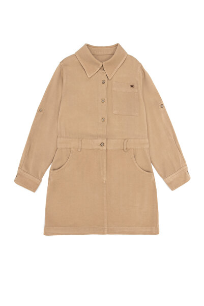 U.S. Polo Assn. Girl's Camel Woven Dress 50252827-Vr015