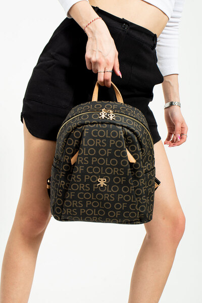 Polo Of Colors 4030 Emp Black Taba Stylish Backpack (28×30 cm)