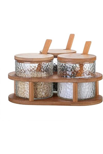 Arabest Seasoning Jar Sugar Bowl With Lid And Spoon Transparent Tube Salt Can