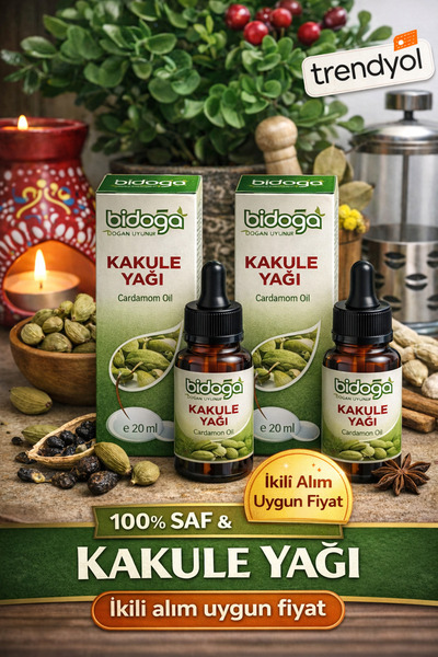 Diyet AVM Bidoğa Kakule Yağı 20 ml – %100 Saf & Doğal (2’li Avantajlı Set)