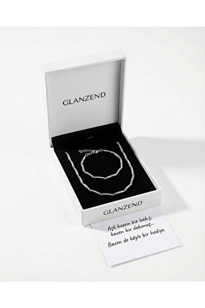 GLANZEND Erkek Ataç Zincir Çelik Kolye ve Bileklik Set 2’li 14 Şubat Sevgilil...