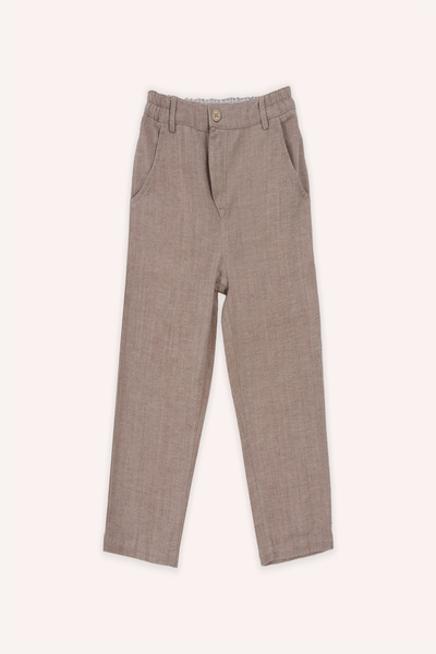 Panço Erkek Bebek Kahve Beli Lastikli Pantolon
