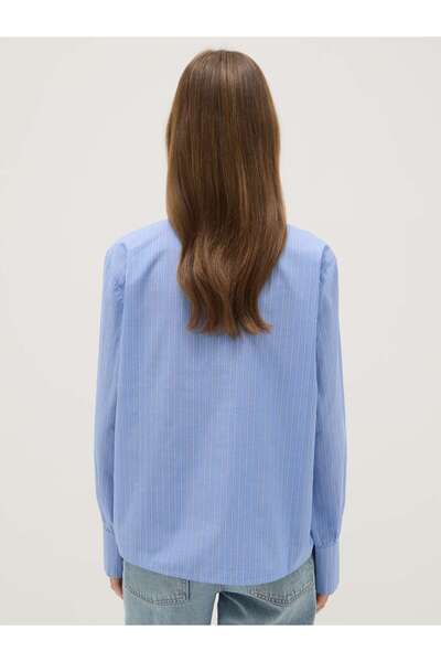 Ovs Multicolour striped shirt in pure cotton regular fit with band collar