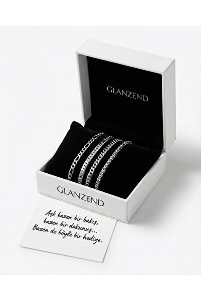 GLANZEND 4'lü Çelik Şık İtalyan Erkek Bileklik Seti 14 Şubat Sevgililer Günü ...