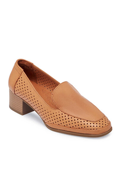 Tergan Tan Genuine Leather Women's Heeled Shoes - K25I1Ay67833-A29