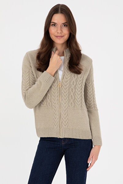 U.S. Polo Assn. Women's Light Khaki Knitwear Cardigan 50314669-Vr183