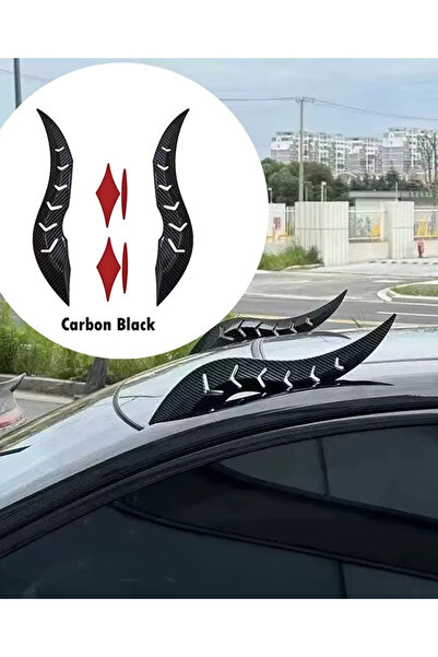 MeyZone Karbon Araç Oto Tavan Üstü Dekorasyon Body Kit Ejderha Boynuzu Sağ So...