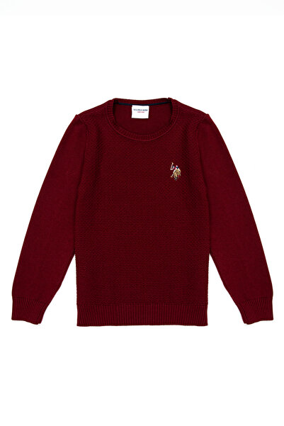 U.S. Polo Assn. Boy's Burgundy Crew Neck Knitwear Sweater 50237149-Vr014