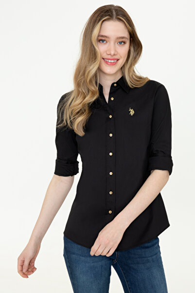 U.S. Polo Assn. Women's Black Long Sleeve Basic Shirt 50247095-Vr046