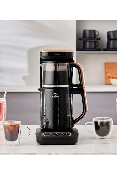 Allians 4'ü 1 arada cam demlikli çay makinesi, aile boyu kullanım keyfi