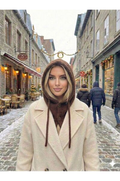 Axesoire 14800-1 Kahverengi Boyundan Geçmeli Yumuşak Dokulu Düğmeli Bağcıklı ...