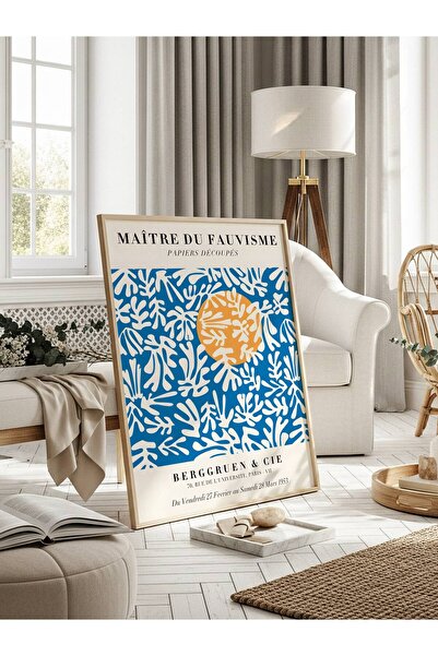 fuart.co Berggruen Mavi Bahçe Bohem Poster, Bohem Tablo, Duvar Posteri, Çerçe...