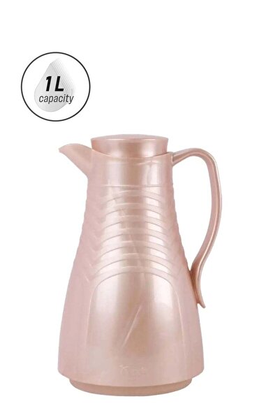 Valk Double Wall Glass Anti-Leakage Wide Mouth Vacuum Flask Pearl Pink 1 L