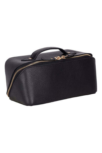 BloominBag Ella Terra Onyx Black Deri Makyaj Çantası