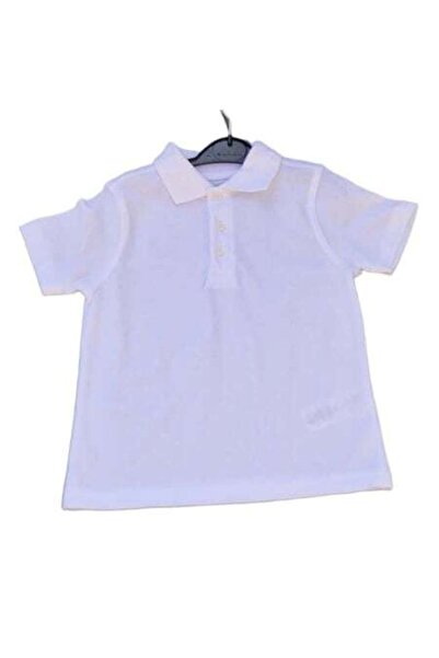 OEM Short sleeve school shirt, BOYS, polo type, WHITE