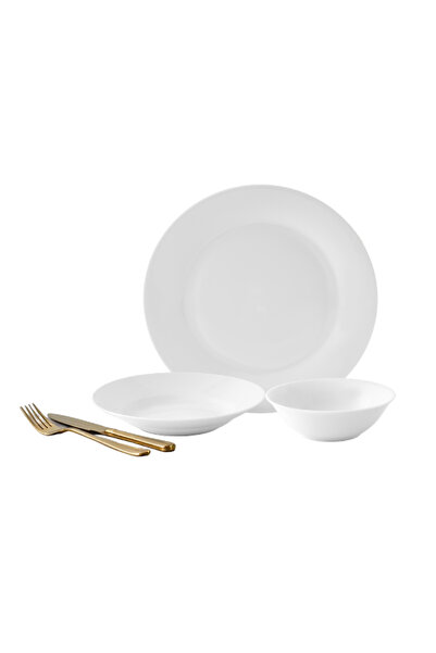 Bien Servi 12-Piece Highwhite Contemporary Design Round Dinner Set