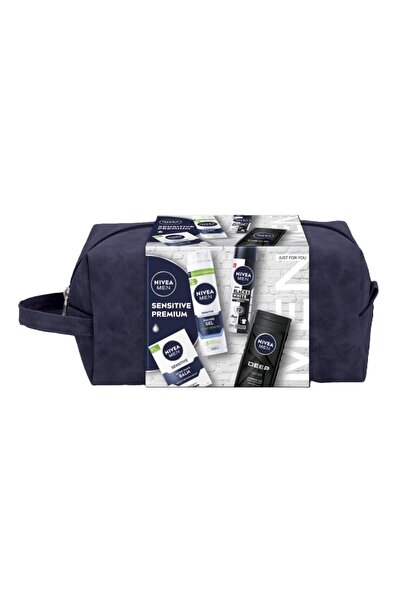 Nivea Men Set Cadou Barbati Sensitive Premium, Balsam Ras 100 ml, Gel Ras 200...