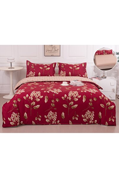 CHIRASO 4-Piece Bedding Set, Satin Cotton, Fitted Sheet 180x200cm Duvet Cover...