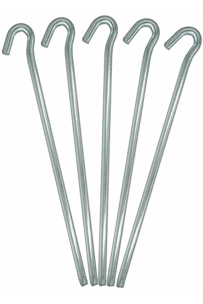 MetisCelikYay 10MM 20 CM BOY 10 ADET PASLANMAZ KAYMAZ KANCALI ÇADIR BRANDA KA...