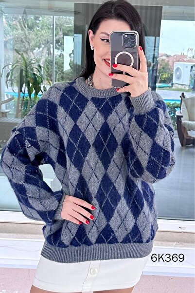 İnce Topuk Baklava Patterned Knitwear Blouse 6K369